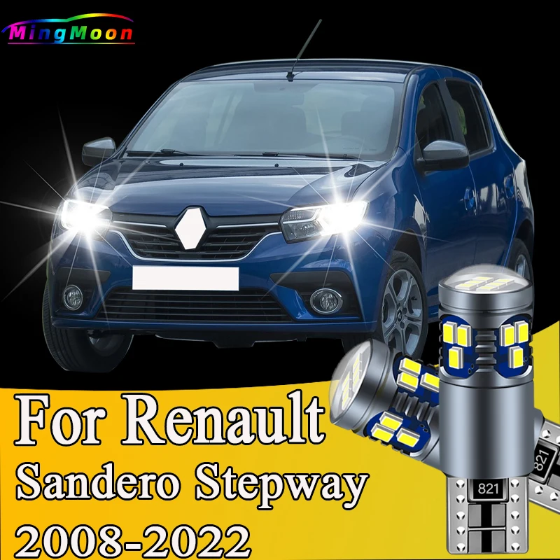 2Pcs T10 Car LED Bulbs License Plate Parking Lamp Car Interior Lights For Renault Sandero Stepway 2008-2018 2019 2020 2021 2022