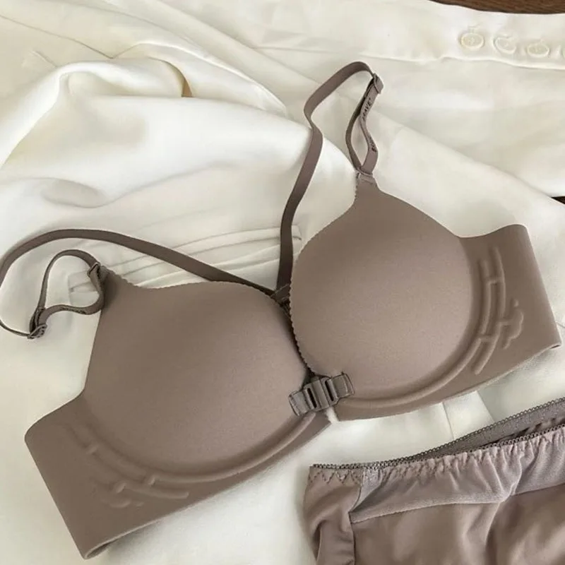 New Front-button Women Brassiere Adult Gathers Underwear Young Girls with Beautiful Backs Seamless Underwear Sexy Women's Bra