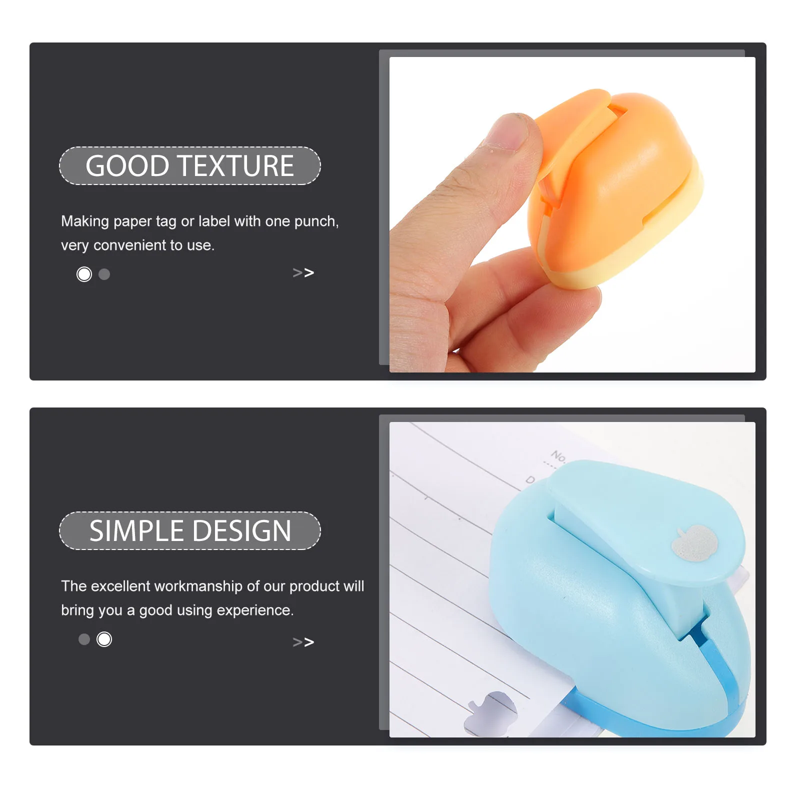 

4 Pcs Hole Punch Embossor Set Decorative Household Craft Punchers Paper Scrapbooking Toddler