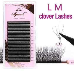 AGUUD W Shape Eyelash Extensions LU(M) Curl 3D 4D Volume Lashes Faux Mink Soft W Lashes