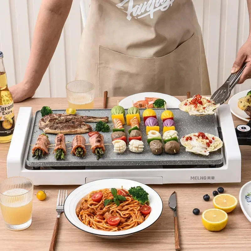 Korean multifunctional grill pan Teppanyaki plate Barbecue grill home electric grill smokeless electric grill pan roast pan 220V