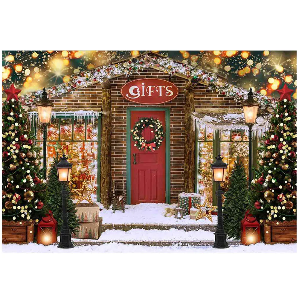 Mocsicka-Fond de photo de maison pour la photographie, cadeaux de Noël, arbre de Noël, lumières de neige, toile de fond de portrait d'enfant, accessoires de studio photo