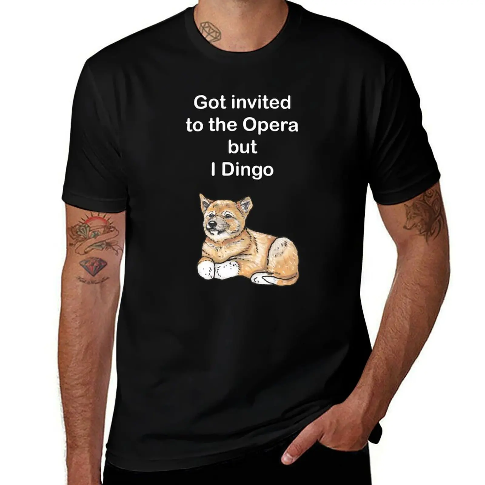Cachorro Dingo - Camiseta de la serie Animal, sencilla, casual, de manga corta y de algodón