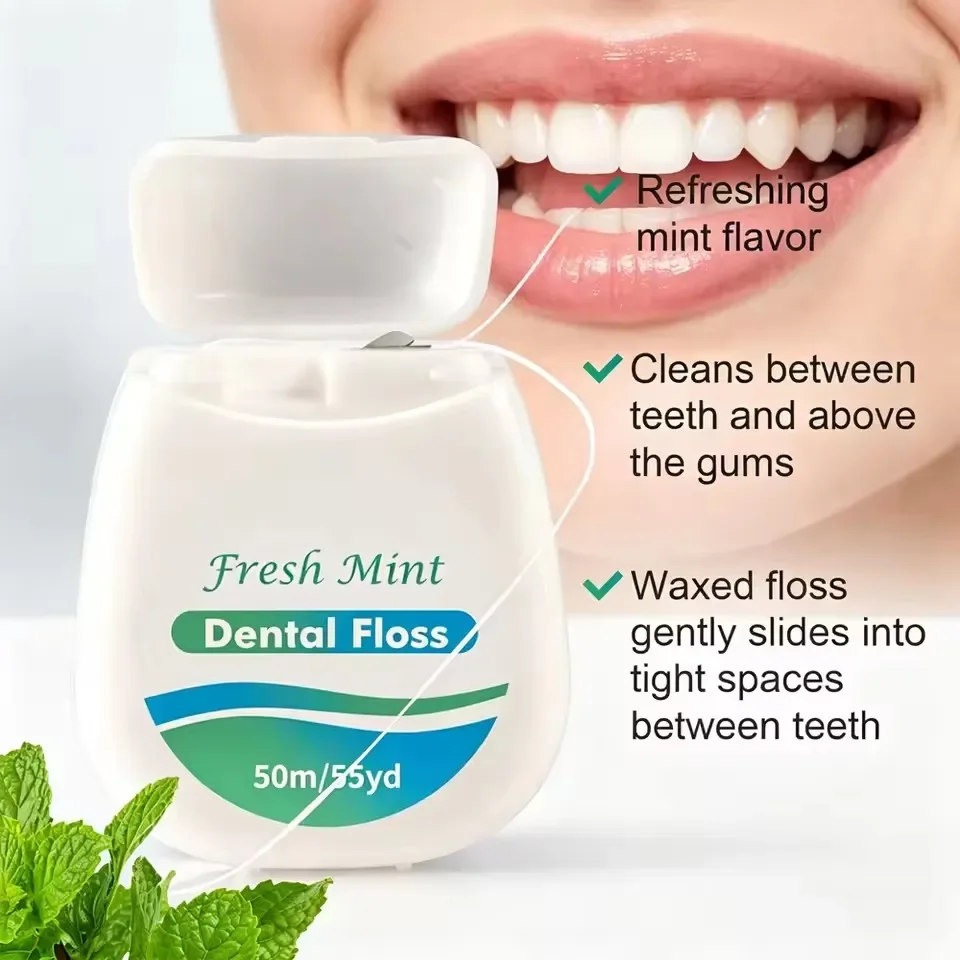 3/6/12Pcs White Box Mint-Flavored Dental Floss Fresh Breath Oral Care Kit Home Use Floss Sticks Interdental Cleaners for Adults