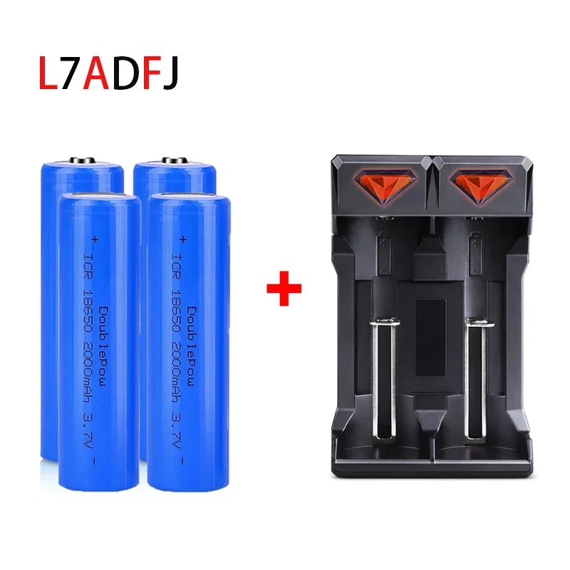 2000mah 18650 Li-ion Batteries With Charger 3.7V Rechargeable Battery For Electric Pointer Doorbell Flashlight Lithium Battery