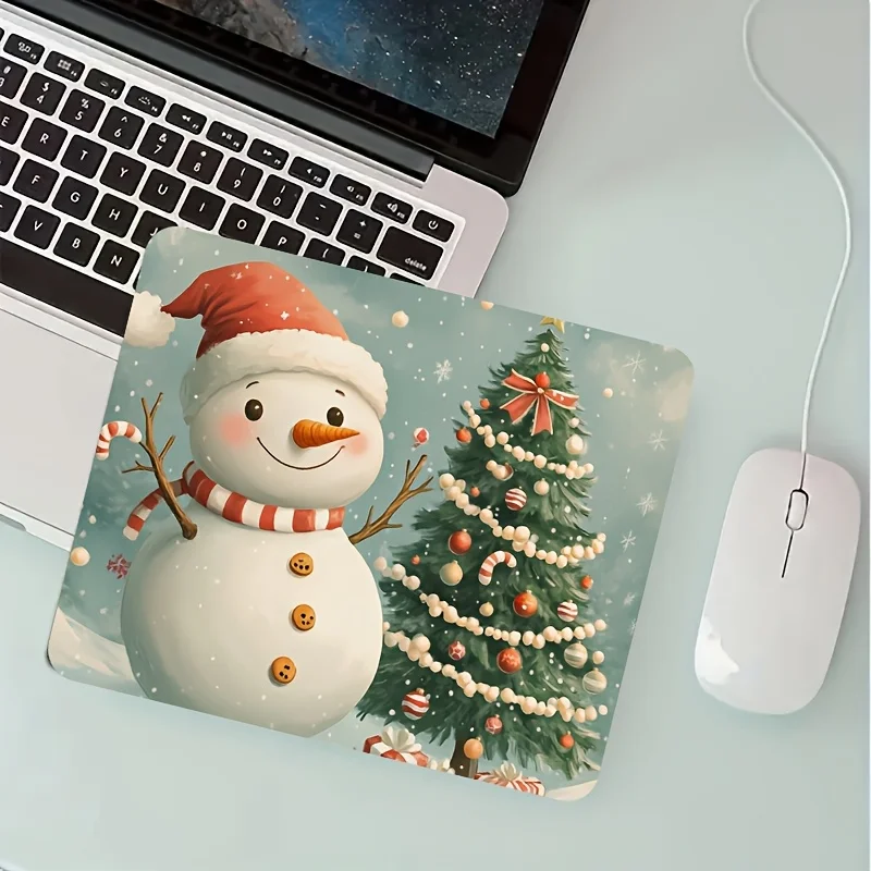 Anti-slip rubber base of the Christmas snowman and tree mouse pad is durable and suitable for offices and homes. High quality