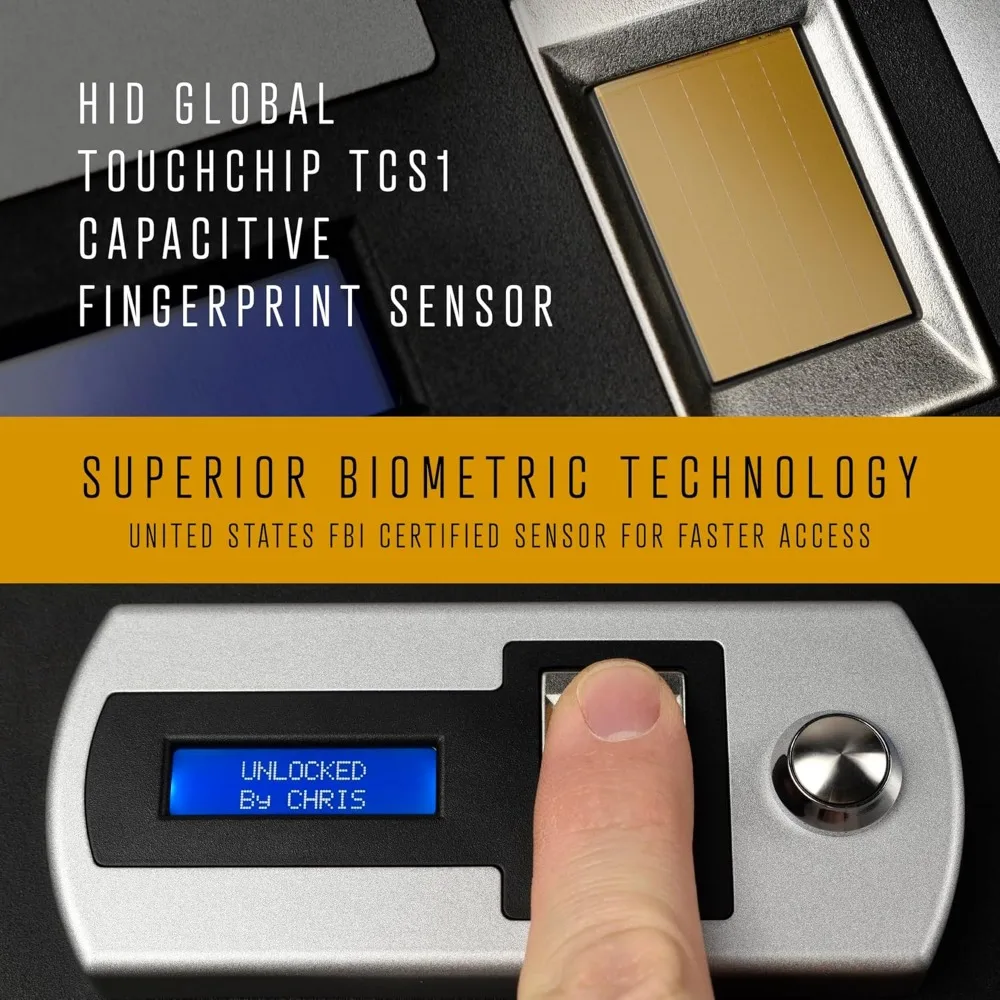 Verifi Smart Safe S3800 Biométrico Safe com abertura superior do sensor de impressão digital certificado do FBI