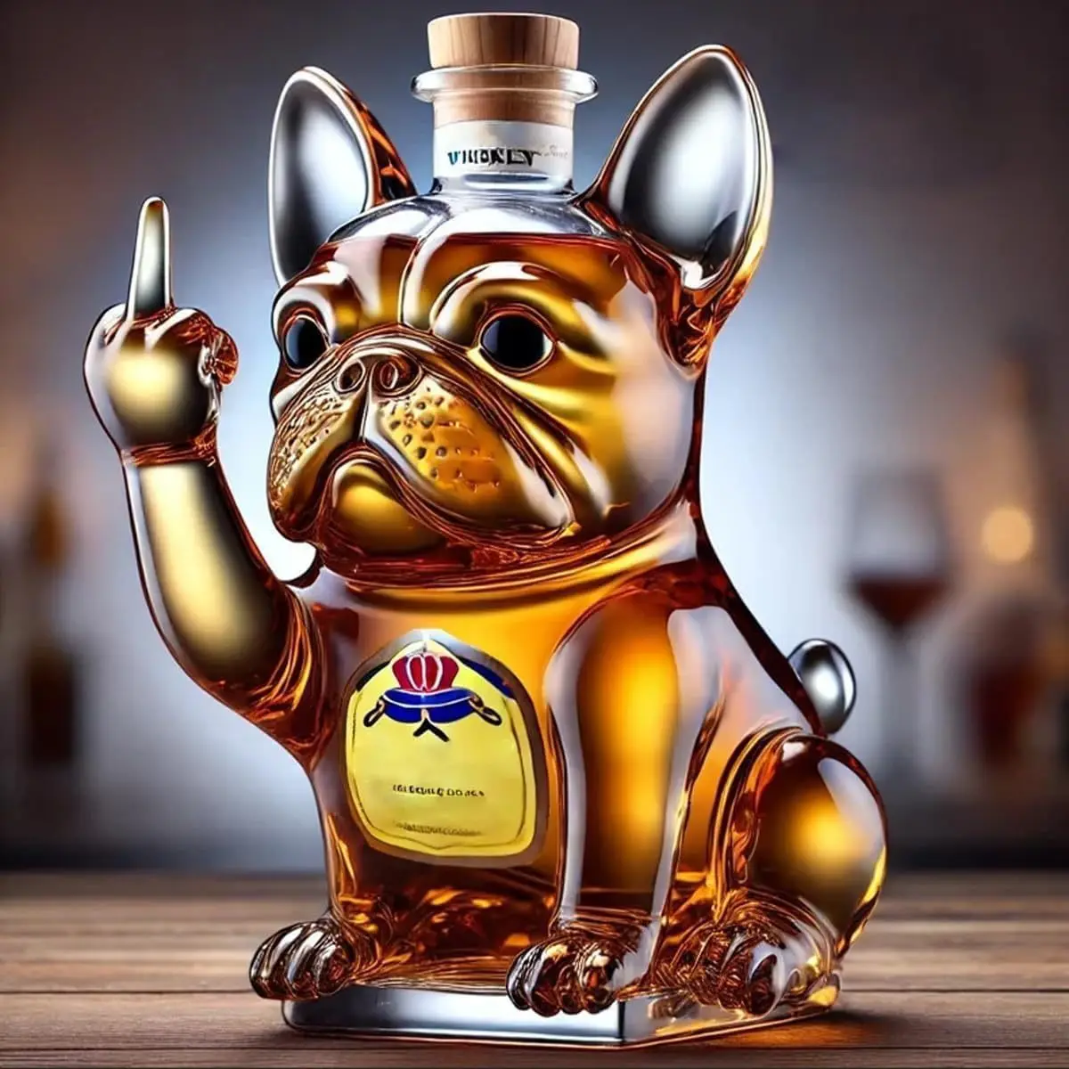 Funny French Bulldog Whiskey Bottle Novelty Decanter with Glasses, Cute Animal Liquor Container Gift Set - Image 4
