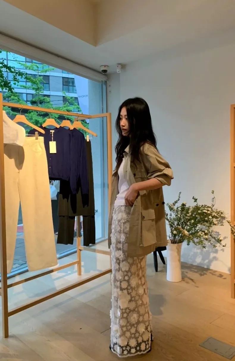 

Простая хлопковая куртка Sli Pure Color с отложным воротником PREON, ветровка для поездок на работу, женская мода, весна-осень, новое поступление