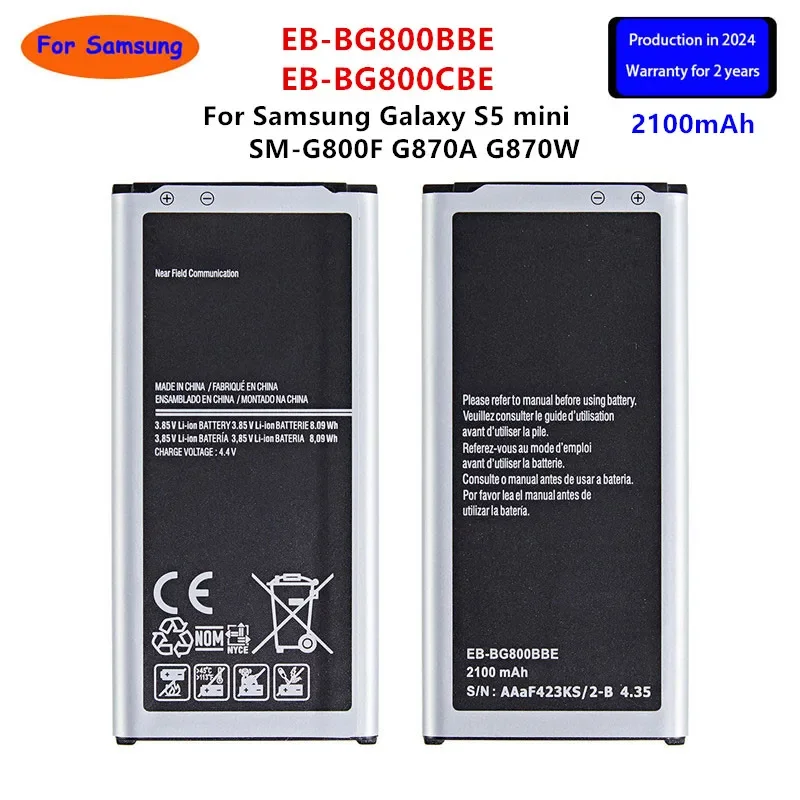 

Brand New EB-BG800BBE EB-BG800CBE 2100mAh Battery For Samsung Galaxy S5 mini S5MINI SM-G800F G870A G870W Mobile Phone