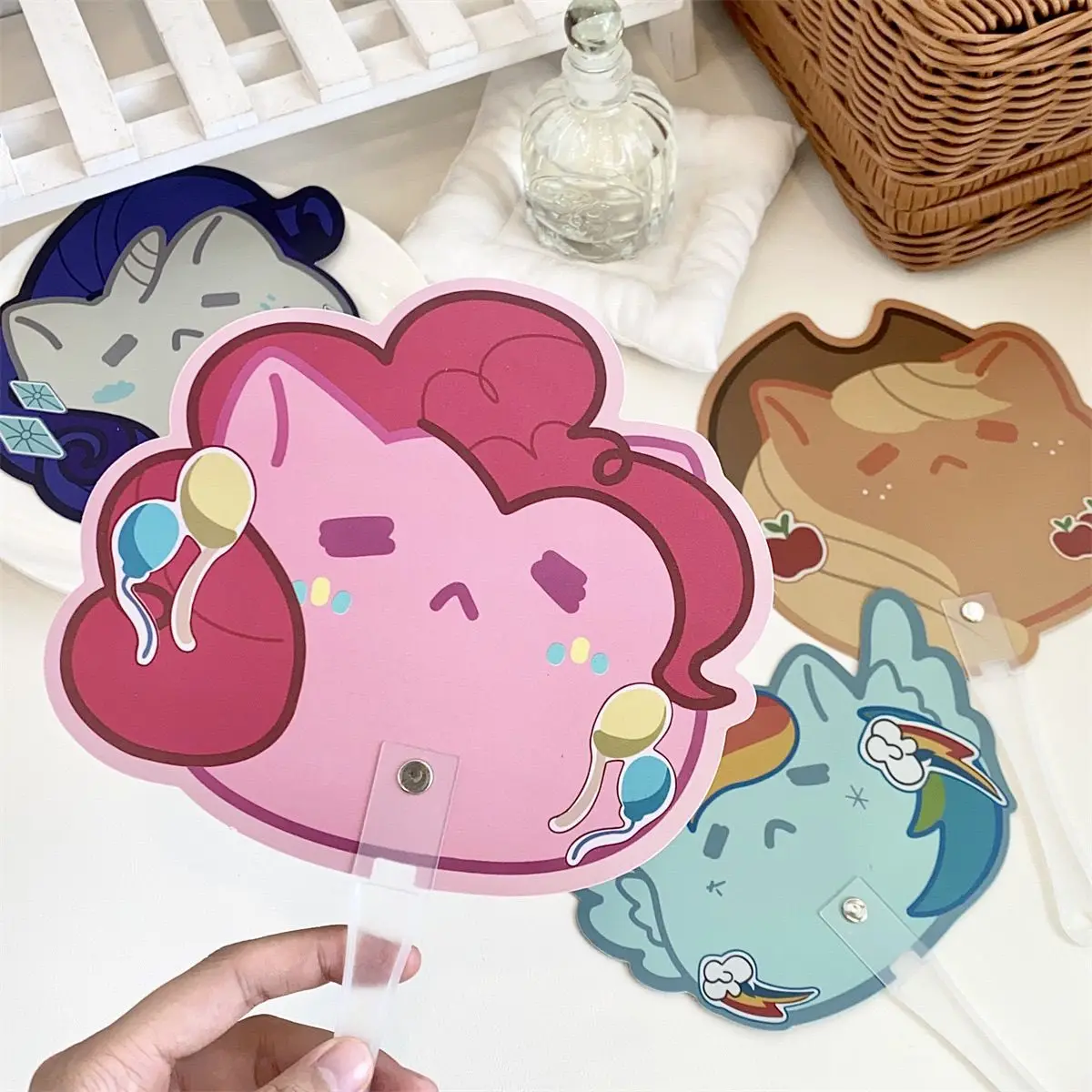 Cute My Little Pony Hand Fan Portable Cool Double Sided Pattern Cartoon Student Plastic Student Exquisite Daily Necessities Gift