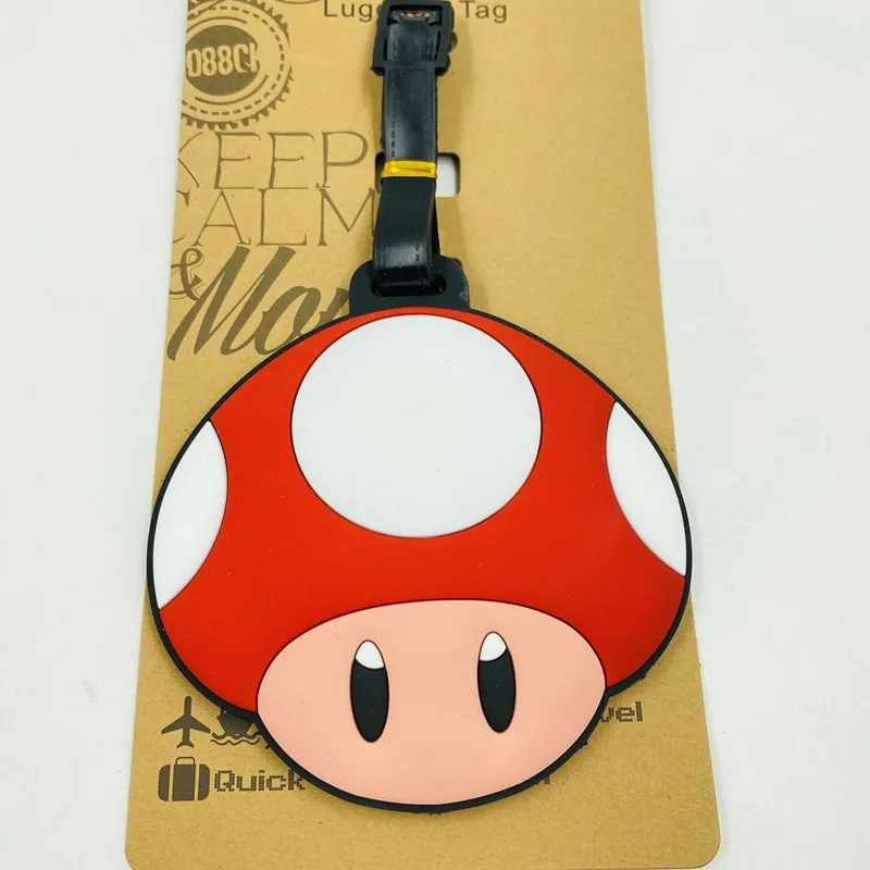 Super Mario Cute Anime Luggage Travel Accessories Tag Silica Gel Suitcase ID Addres Holder Baggage Boarding Tag Portable Label