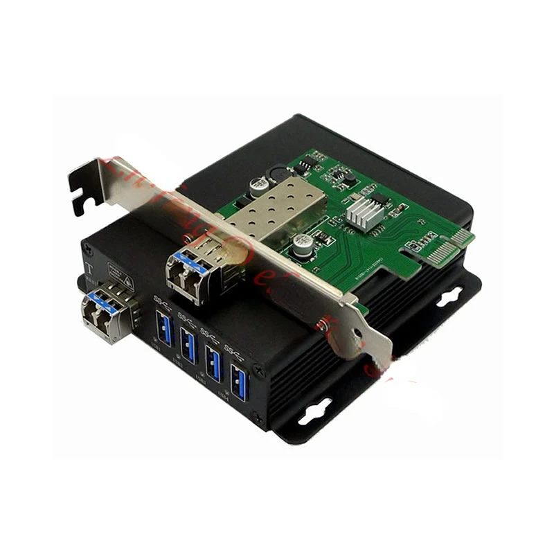 

PCI-E to USB3.0 fiber optic extender, USB3.0 fiber optic expansion card USB optical transceiver, single-core or dual-core LC