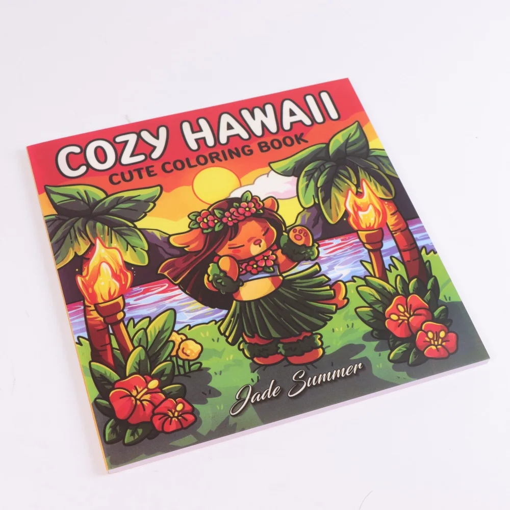 Cozy Hawaii Coloring Books, Tropical Scenes, Easy Coloring, For Home Parent - Child DIY, Relax, Unwind, Boost Creativity