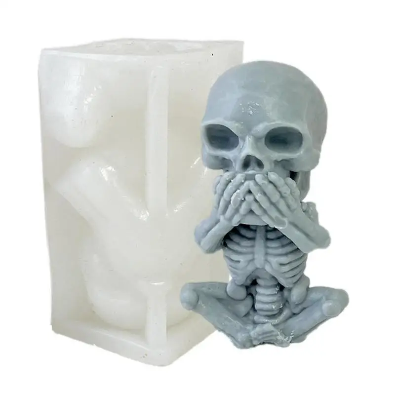

3D скелет череп силиконовая форма для свечей DIY формы для шоколадных конфет вечерние формы для украшения торта кондитерские изделия инструменты для украшения выпечки
