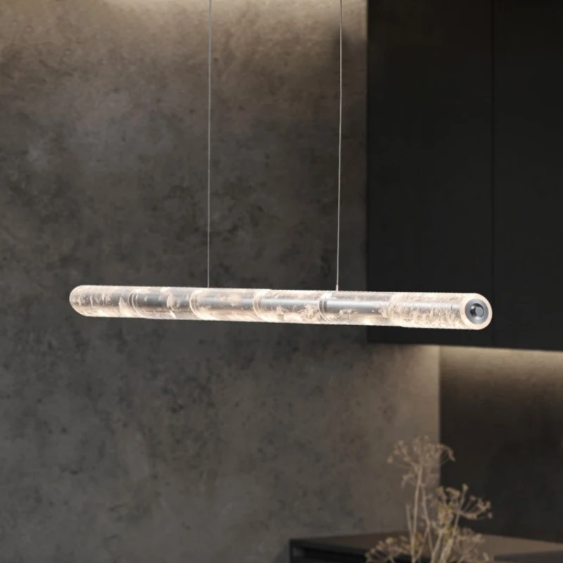 

Italian style cloud fog glass pendant light Nordic restaurant dining table island table long pendant light