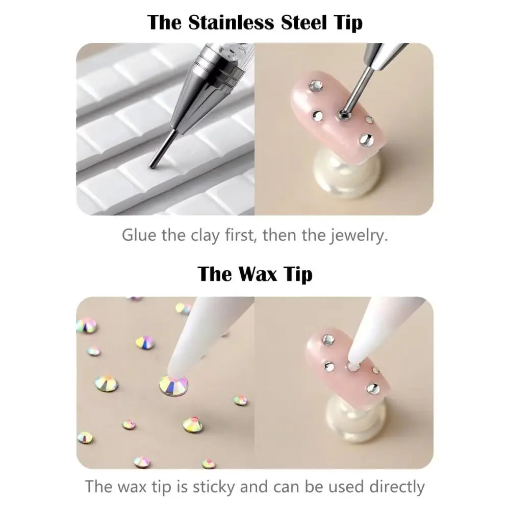 Pluma punteadora de diamantes de imitación acrílicos, bolígrafo de punta de doble punta rojo, verde y azul, herramienta de decoración artesanal, recogedor de gemas de diamantes de imitación, manualidades