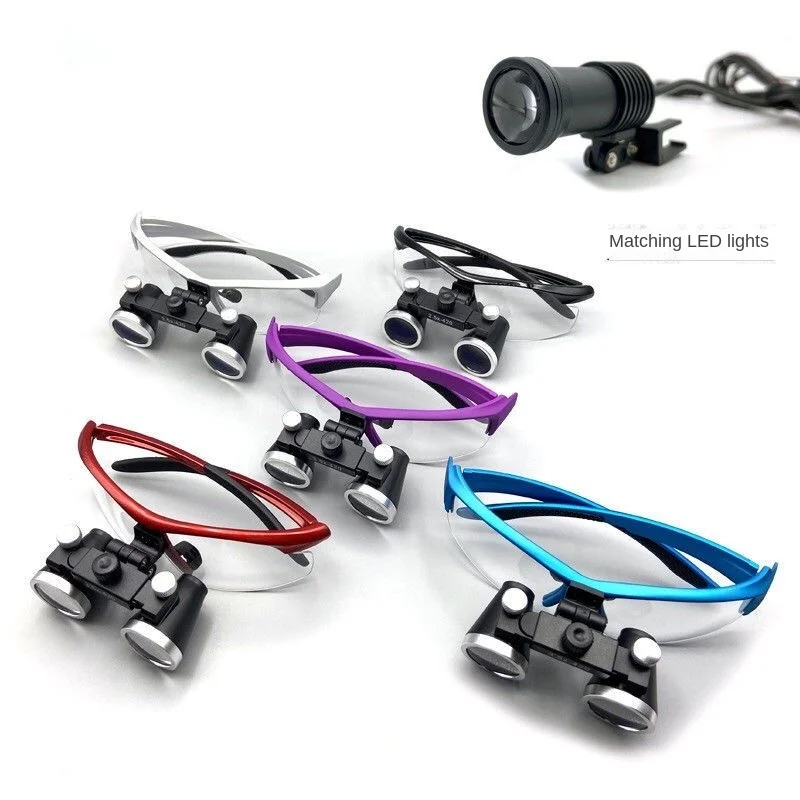 

Dental magnifying glass 2.5/3.5 times laboratory medical magnifying glass binocular magnifying lens light 5W