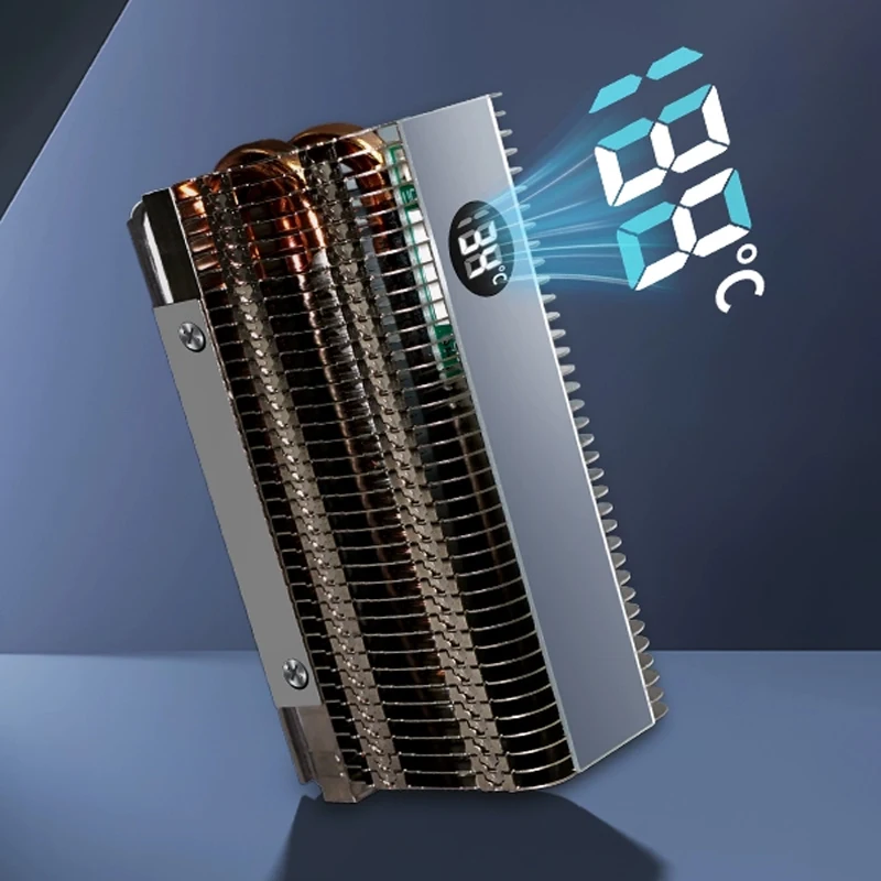 GPUHOLD M.2 SSD-кулер с дисплеем температуры, двойная медная трубка, радиатор твердотельного накопителя M.2 NVME/NGFF 2280, радиатор SSD