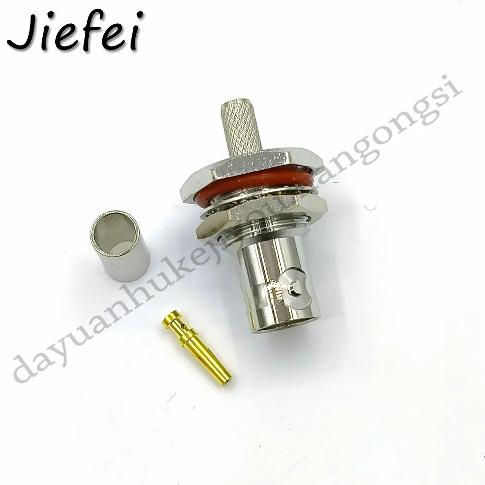 brass BNC Female Bulkhead Crimp Connector for RG58 LMR195 Cable New