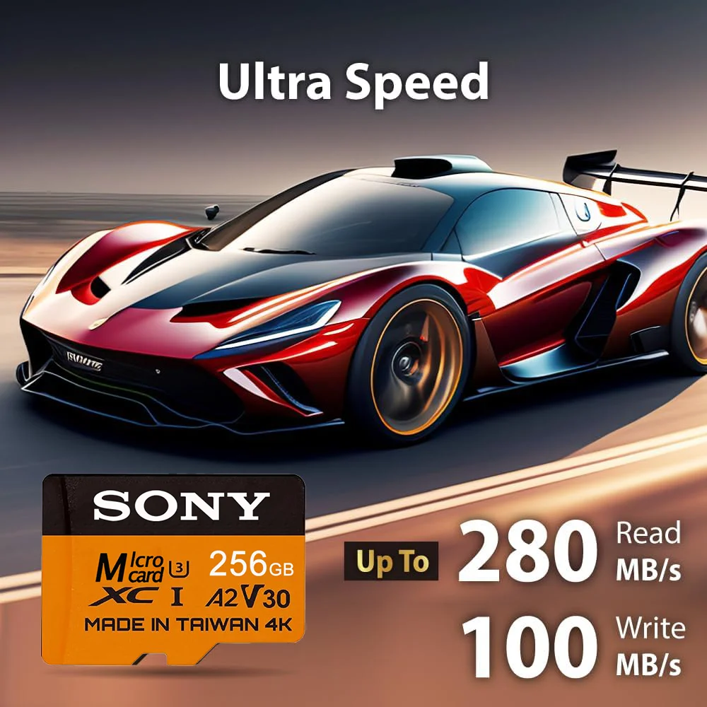 SONY 2TB High-Speed V30 A2 4K SD Card 512GB 256GB 128GB Memory Card 1TB Micro TF SD Adapter for Smartphone/Tablet/PC Cross-Use