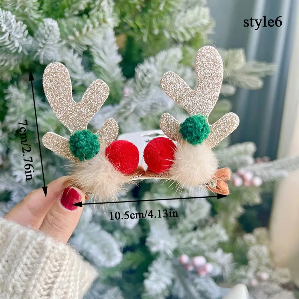 

Xmas Antler Hair Clips Girl Elk Hairpins Merry Christmas Pendants Ornaments Headdress Bobby Pin Hairgrips Happy New Year Gifts