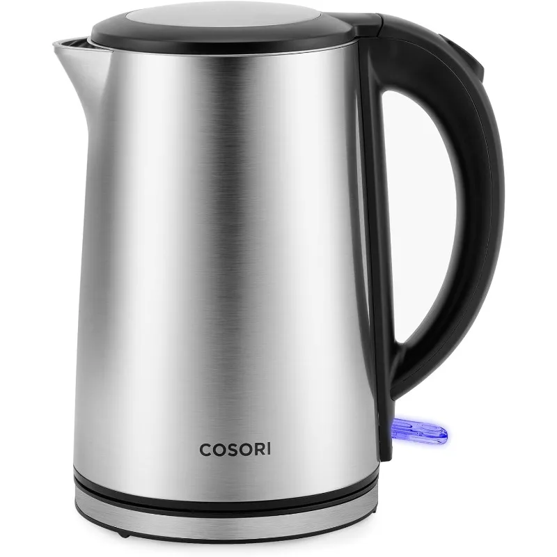 Electric Kettle, Cool-Touch Double Wall Stainless Steel Insulated, Automatic Shut Off & Boil-Dry Protection,1.5L/1500W