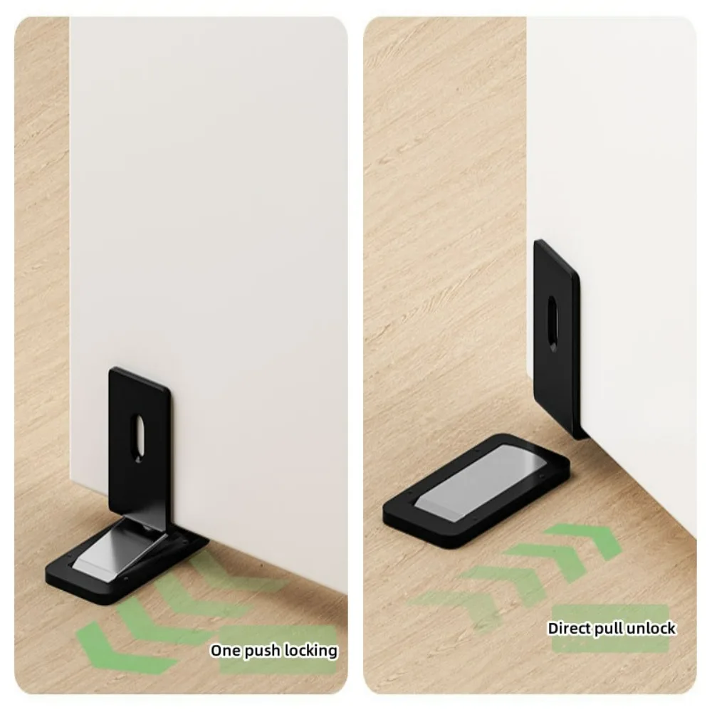 New Invisible Magnetic Door Stopper Aluminum Alloy Self Adhesive Anti-collision Door Draft Stopper Home Windproof Door Blocker