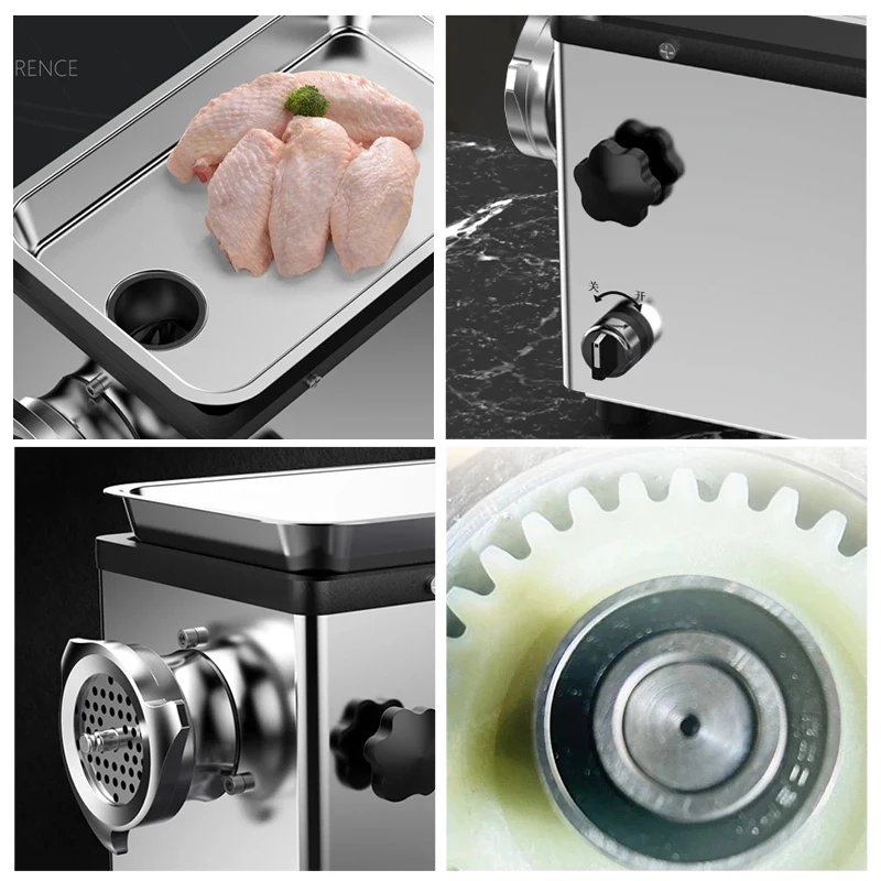 Penggiling Daging Listrik Blender 1300W Penggiling Daging Stainless Steel untuk Konsumen dan Komersial Pengolah Makanan Peralatan Rumah Tangga