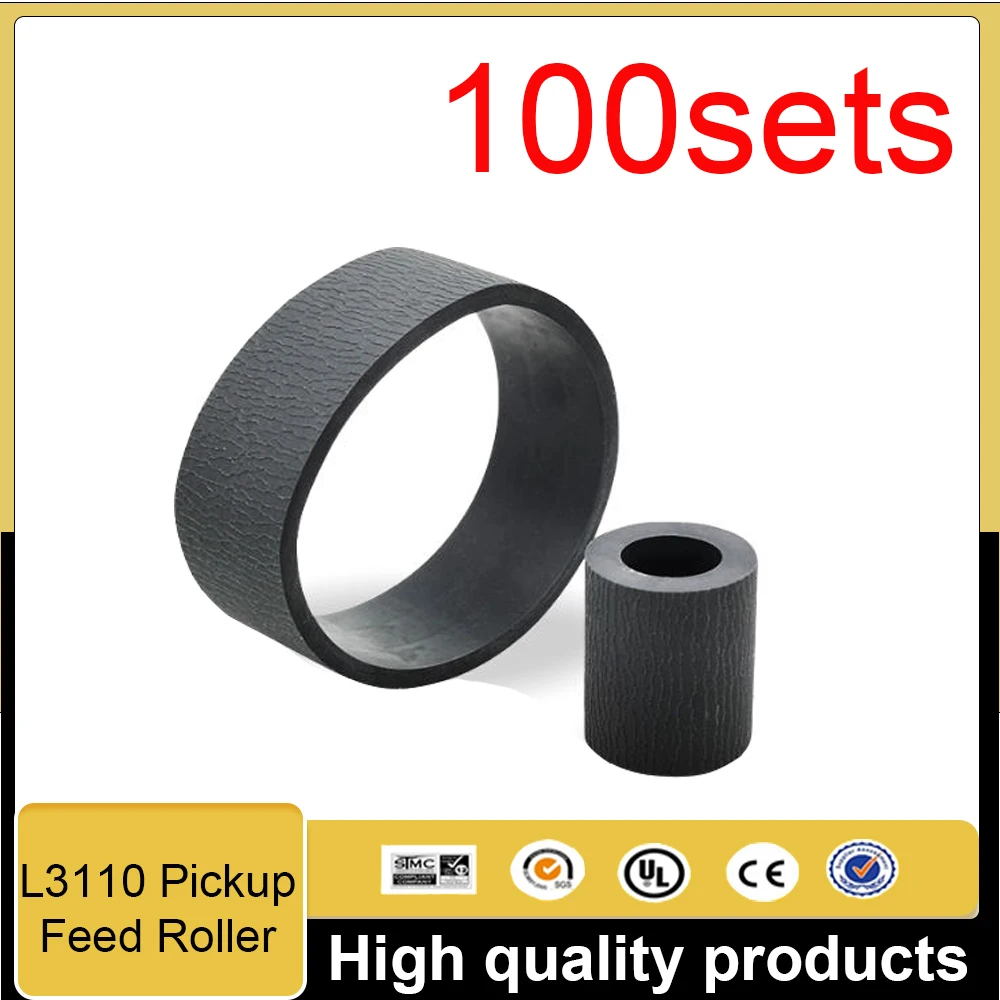 100X for EPSON L3110 L3150 L4150 L4160 L3156 L3151 L1110 L3158 L3160 L4158 L4168 L4170 Pickup Feed Roller SEPARATION Tire Rubber