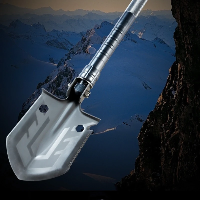

Thickened Portable Camping Shovel Multi-Functional Hiking Fishing Collapsible Shovel Outdoor Practical Camping Equipment