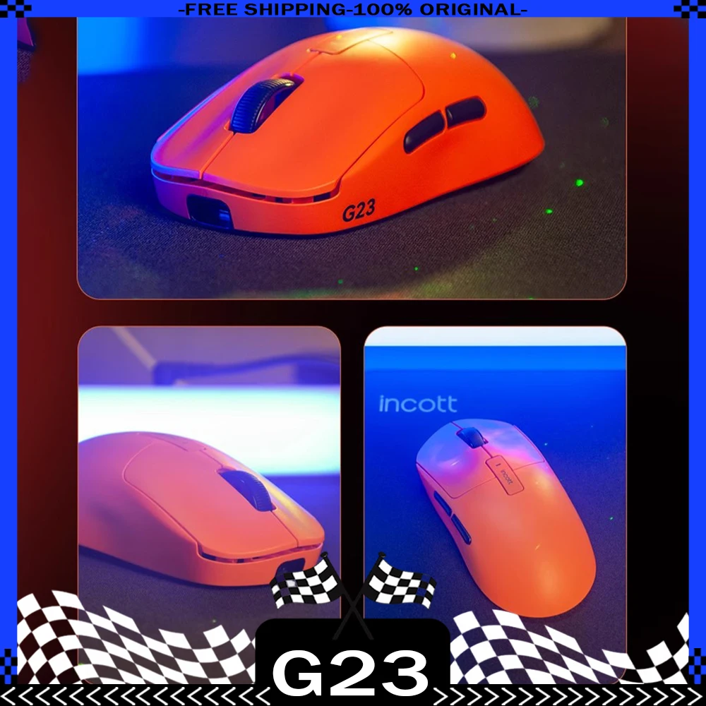 

Игровая мышь Incott Ghero Pro G24/G23, беспроводная мышь, 3 режима, 2,4G, Bluetooth, легкая мышь PAW3395, мышь G24 pro, подарок