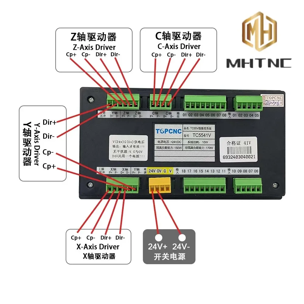 TC55V 1/2/3/4 Axis USB Motion controller  System Motion adjustable speed For CNC Milling Machine Programmable CNC Controller