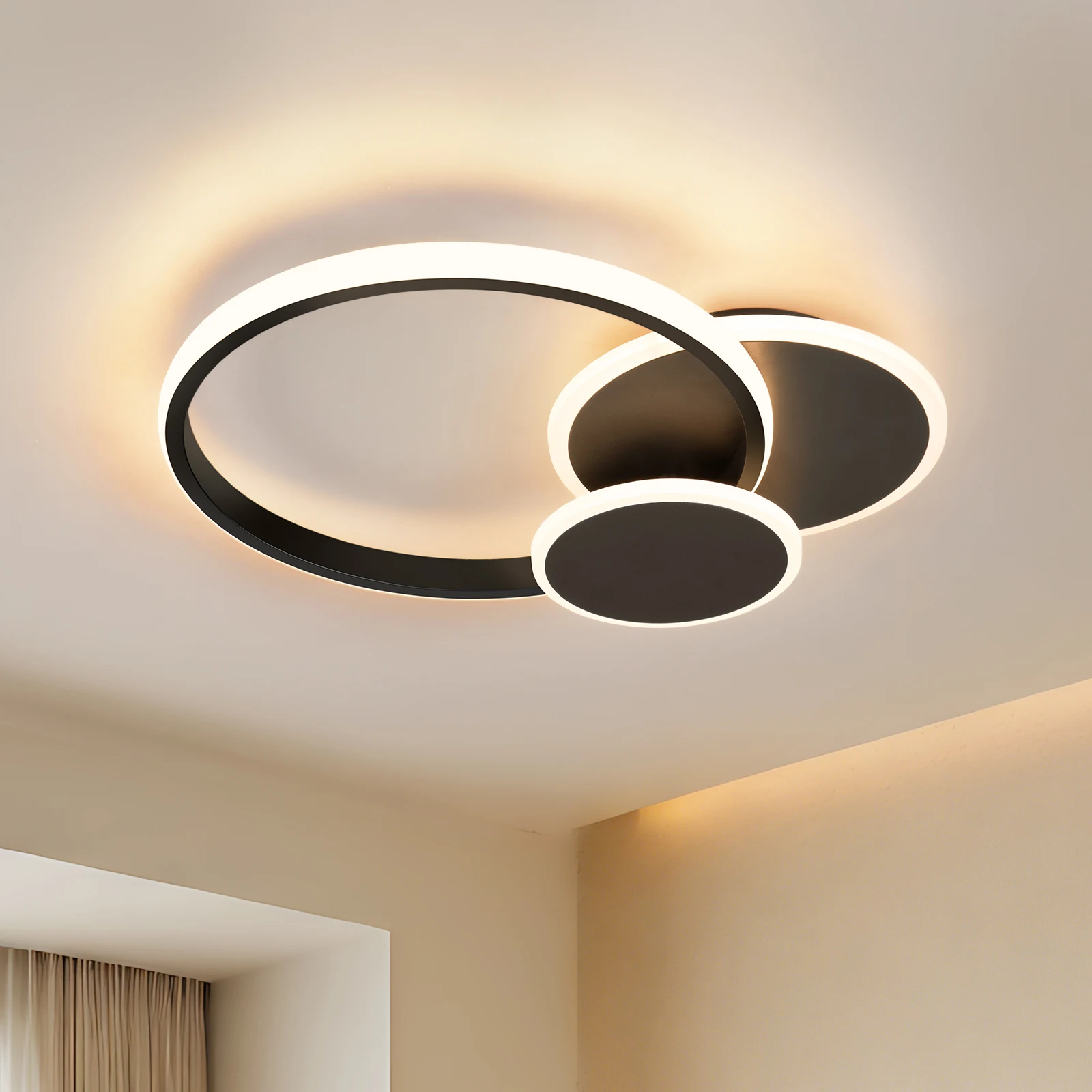 32W Moderne Runde LED-Deckenleuchten Dimmbar 3000K/4500K/6500K Deckenleuchten für Wohnzimmer Schlafzimmer mit Speicherfunktion