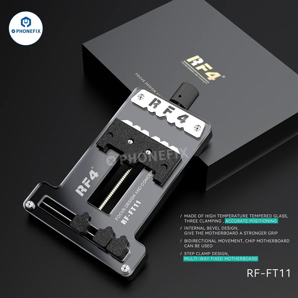 RF4 RF-FT11 สามการ์ดคงที่ PCB ผู้ถือติดตั้งชิป IC บัดกรีสามแกน Clamp สําหรับโทรศัพท์แล็ปท็อปแท็บเล็ตซ่อมเมนบอร์ด