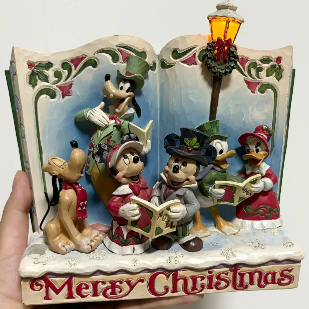 Disney Mickey And Friends Christmas Storybook Desktop Ornament Mickey And Minnie Handmade Atmosphere Christmas Gift