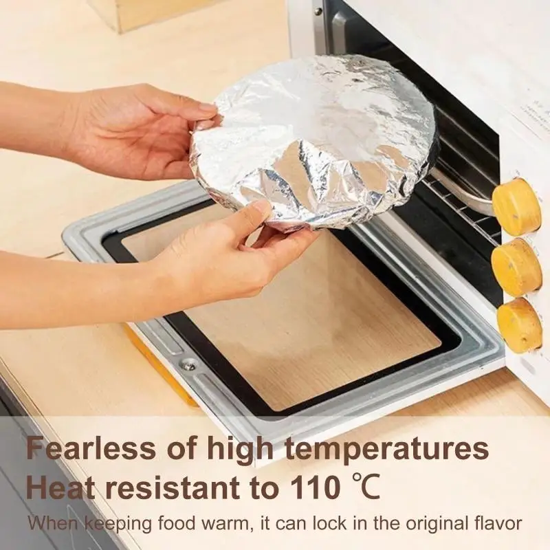 20/30/100/150 Pcs Aluminum Foil Food Insulation Cover 6 Hour Heat Retention Fits Plates Bowls For Home Kitchen Keep Food Warm
