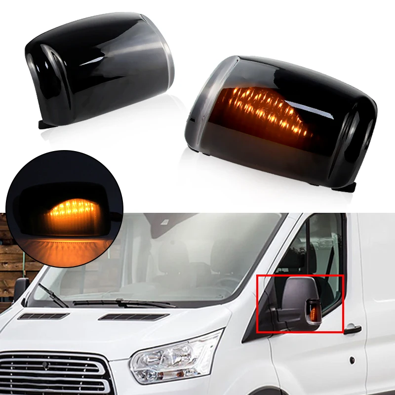 2Pcs Car Side Mirror Indicator For Ford Transit Mk8 Custom LED Rearview Mirror Turn Signal Light OEM 1847387, BK31-13B381-AA