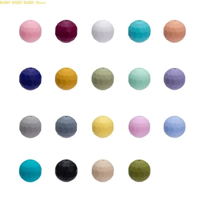 

Q81A 20pcs Silicone Beads easy to clean Beads for Baby Pacifier chain & Teething
