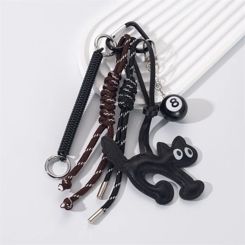 الكلاسيكية لطيف جلدية القط شكل المفاتيح قلادة جميلة سيارة حلقة رئيسية حقيبة سحر الهاتف قلادة حلية حلقة رئيسية الملحقات