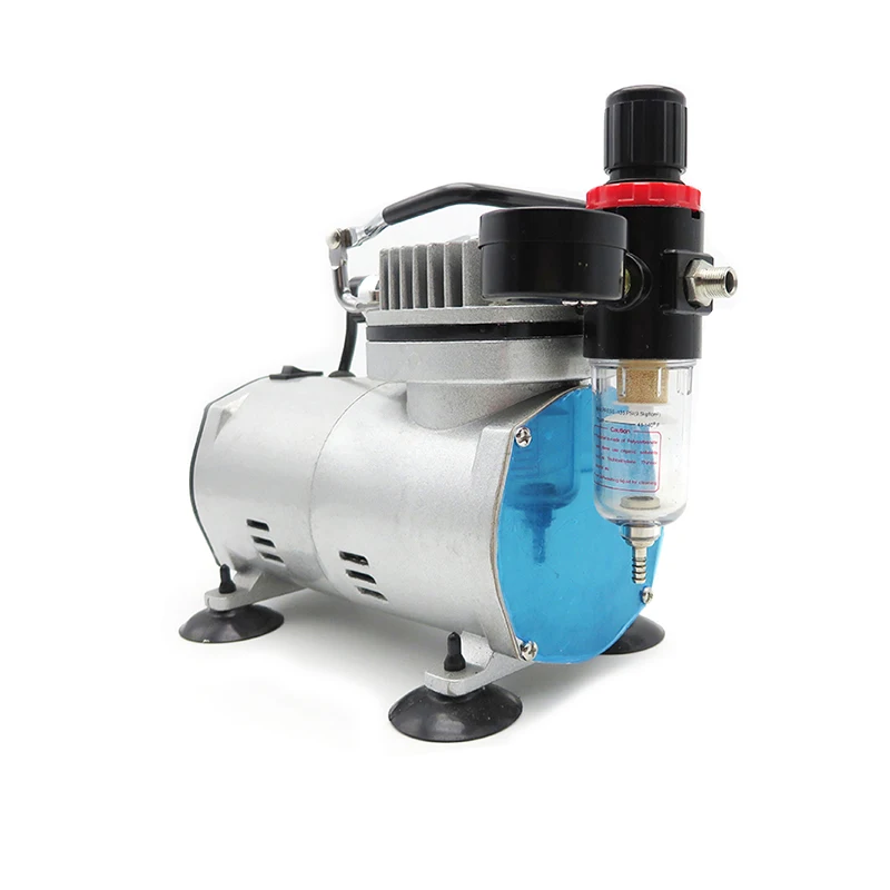 Compressor de Ar Portátil Silencioso 220V 1/5 HP para Aerografia, Tatuagem, Manicure e Confeitaria - Mini Compressor para Pistola de Pulverização