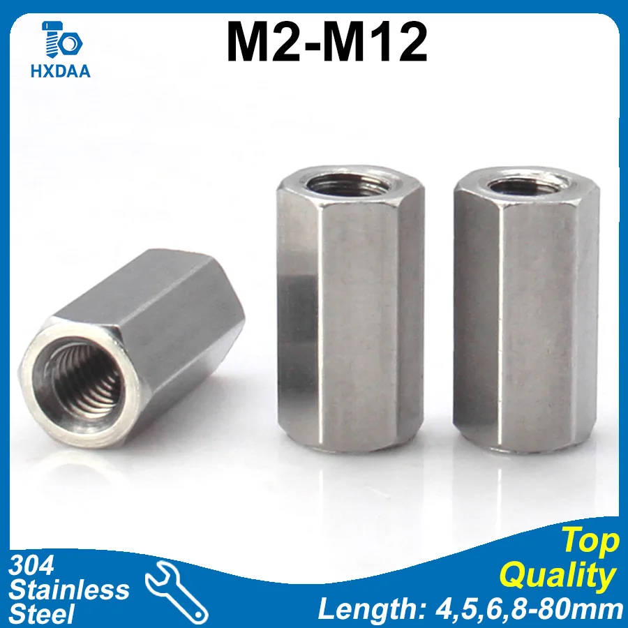 304 Stainless Steel Female Female Hex Standoffs PCB Motherboard Spacer Columns M2 M2.5 M3 M4 M5 M6 M8 M10 M12