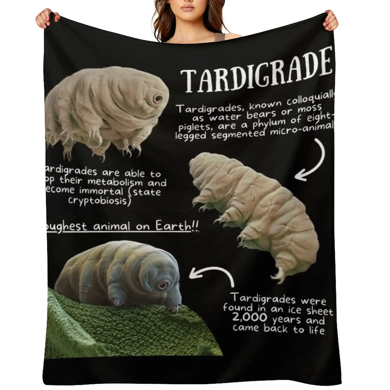 

Tardigrade Fun Facts Throw Blanket wednesday Blankets For Baby Blankets For Bed Sofa Blankets