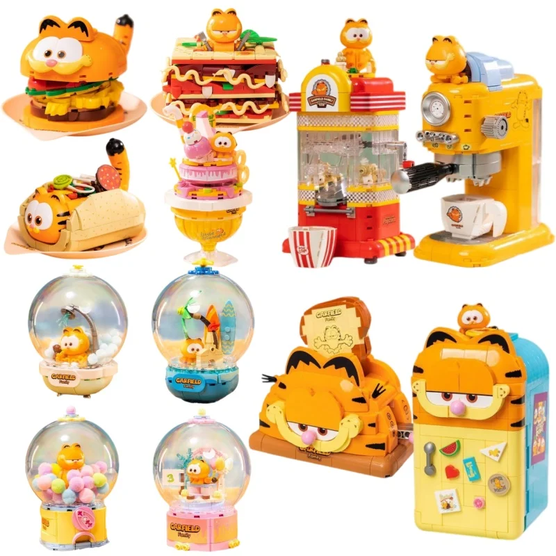 Pantasy Building Blocks Garfield Food Series American Thick Niubao Small Particles Puzzle Assembled Toys Desktop Ornaments Gifts
