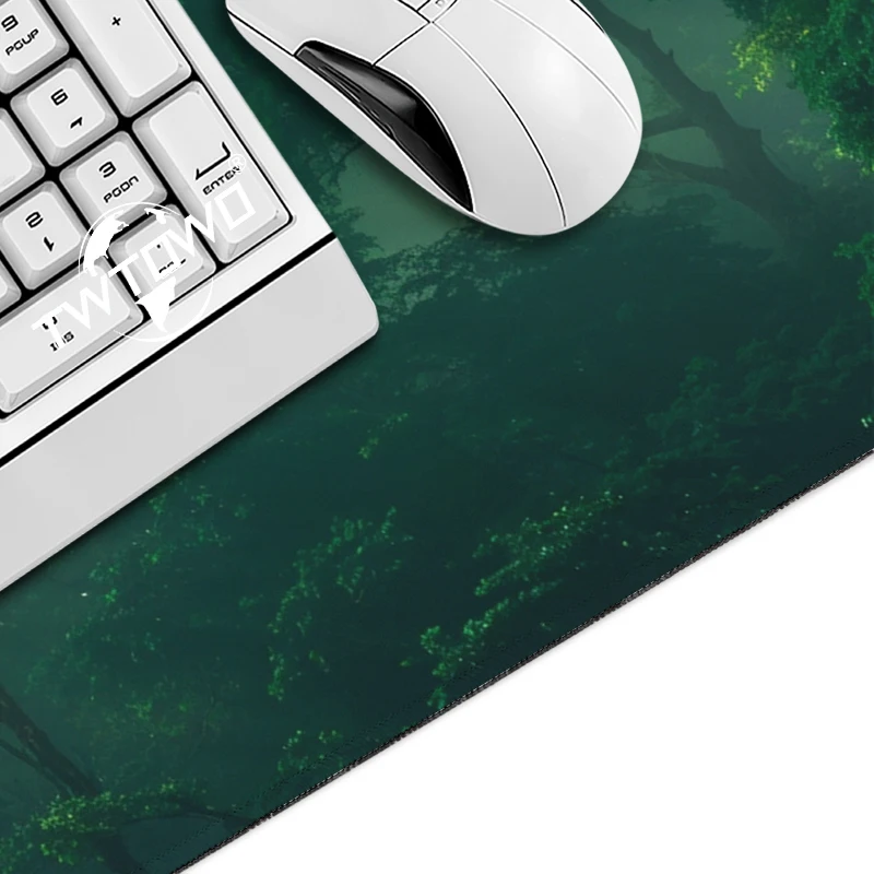 Mouse Pad Gamer Green Forest printon demand Large Home Mousepad XXL Playmat Office Soft Office Accessories Desktop Mouse Pad