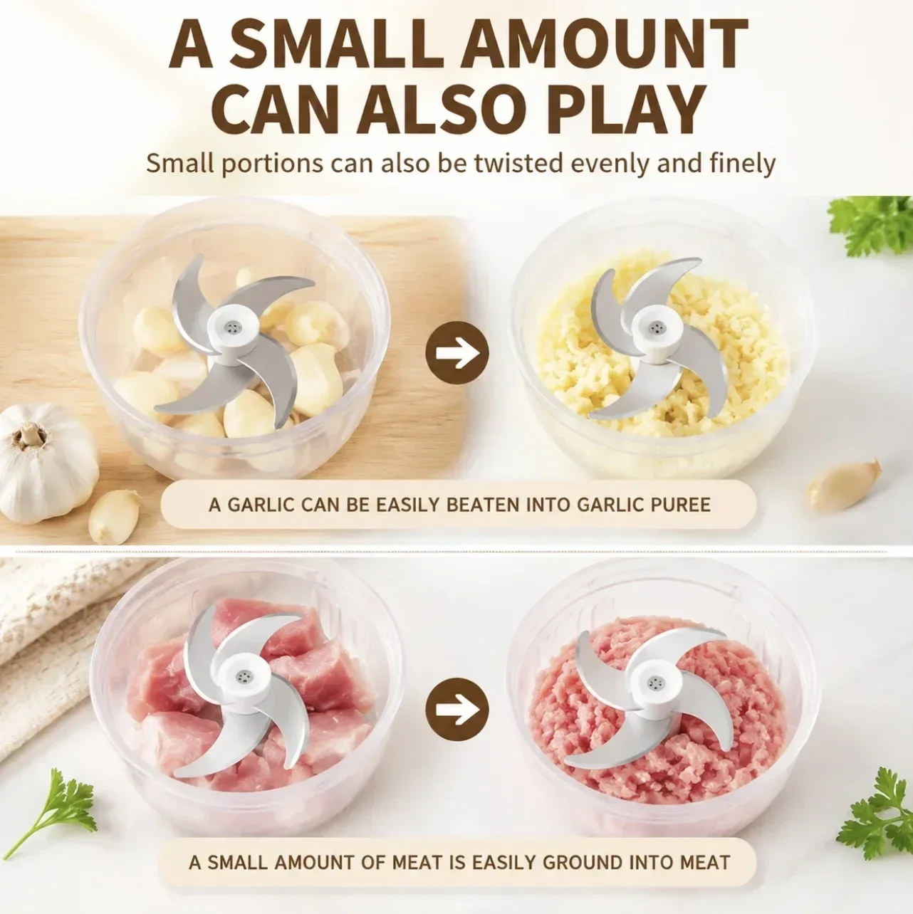 250ml Mini Wireless USB Rechargeable Electric Vegetable Chopper Garlic Crusher Food Chopper for Kitchen Gadgets for Garlic image 6