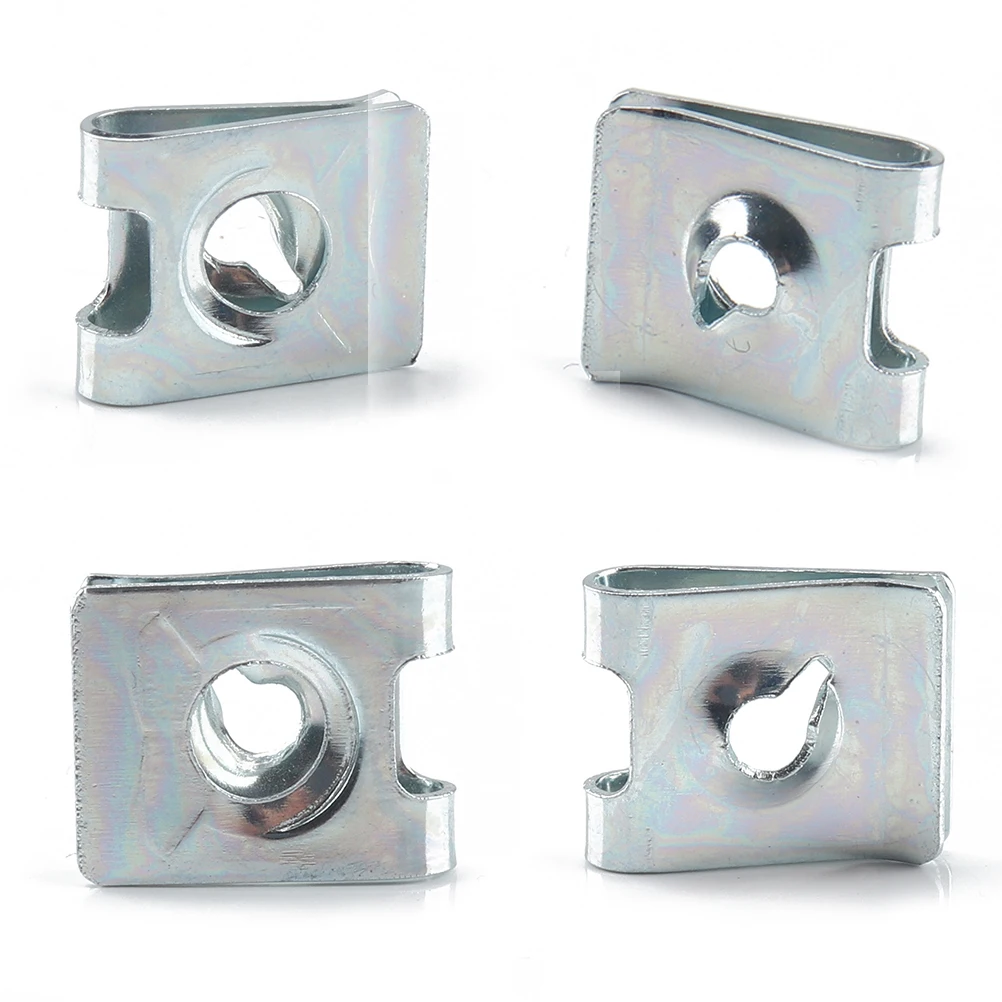 

100pcs Zinc U-Shaped Spring Manganese Steel Fasteners For Panel Bumper Wire Fixing Spire Clip Motorcycle U Nut U Clips