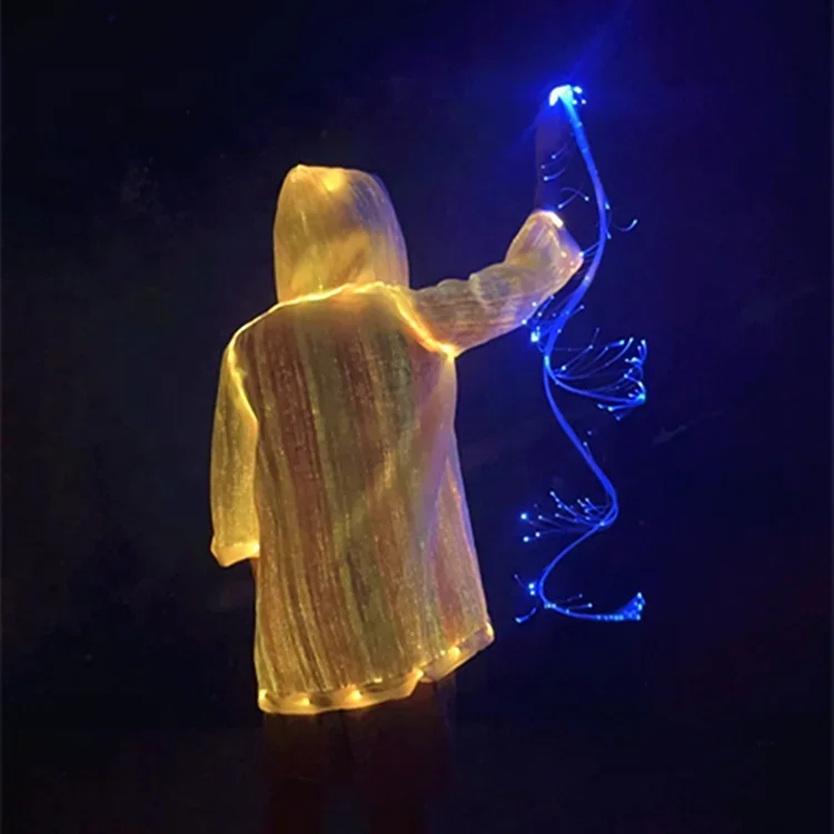 Rave Hoody Glowing Clothes Led Fiber Optic Clothing For Stage Performance Bar Club Party