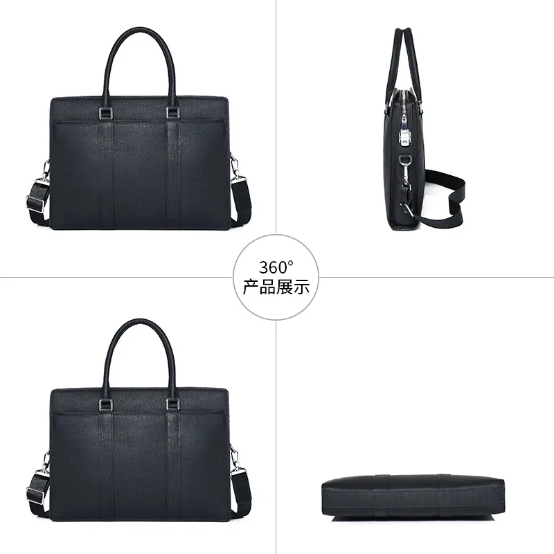حقيبة يد رجال الأعمال حقيقية رسول حقيبة رجالية فاخرة حقيبة بسيطة المحمولة المحامي الرجال اجتماع جلد البقر حقيبة رسمية #3