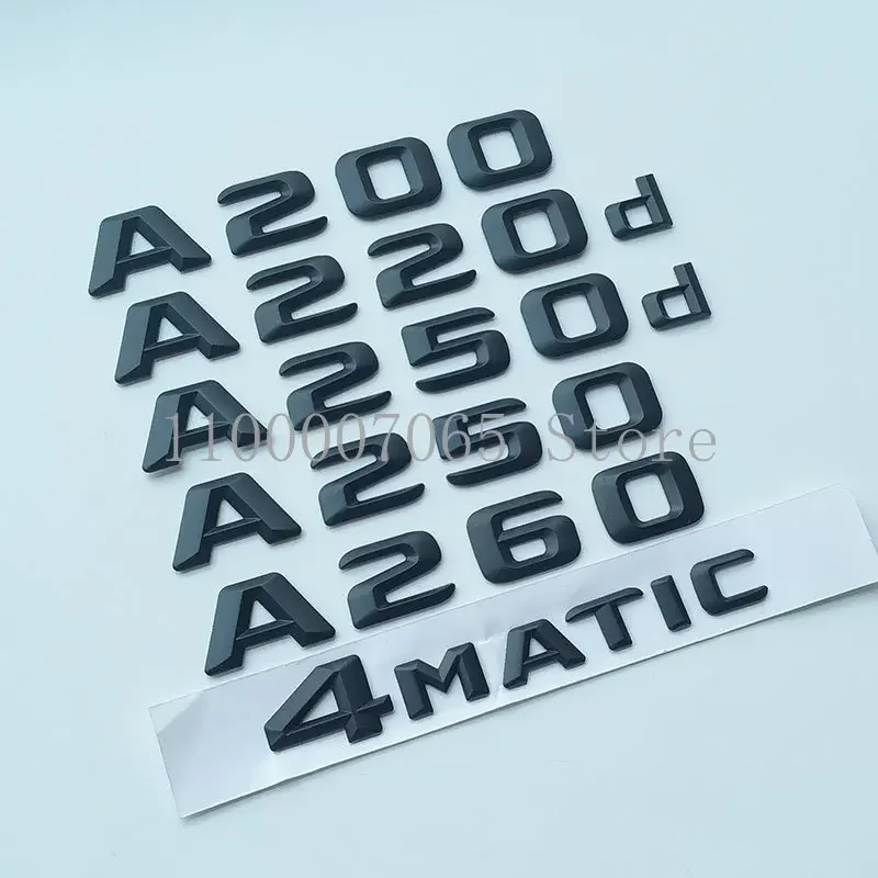 2015 Matte Black Letters A180 A200 A250 A260 A220d A250d 4Matic ABS Emblem for A Class W176 Car Trunk Logo Sticker